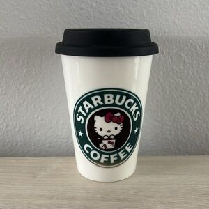 Hello Kitty Starbucks Tumbler Mug With Rubber Cover 15oz